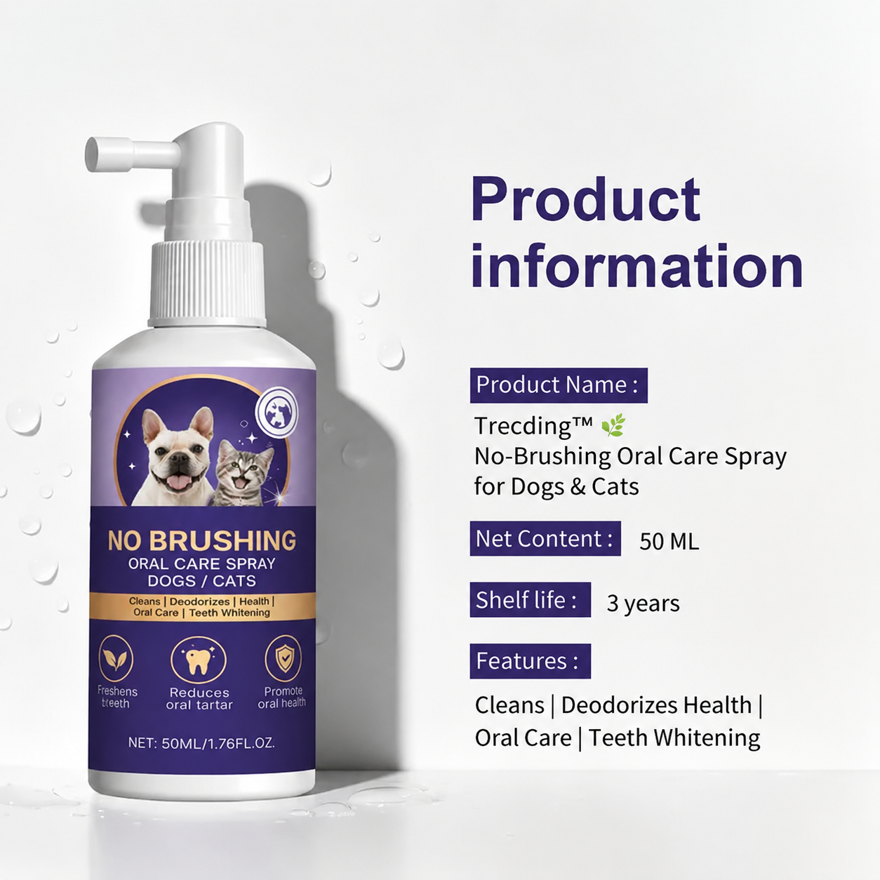 Trecding™🍃No-Brushing Oral Care Spray for Dogs & Cats